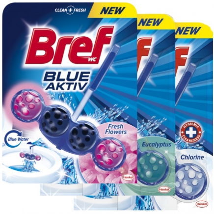 Bref blue aktiv wc öblítő chlorine kosaras 50g