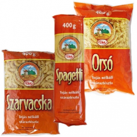 CBA Tojás nélküli szarvacska tészta 400g