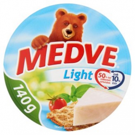 Medve natúr light kenhető ömlesztett sajt 8 db 140 g