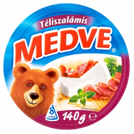 Medve téliszalámis kenhető ömlesztett sajt 8 db 140 g