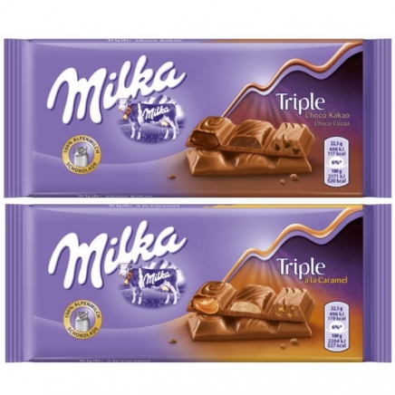 Milka Triple Caramel karamellás csokoládé 90g