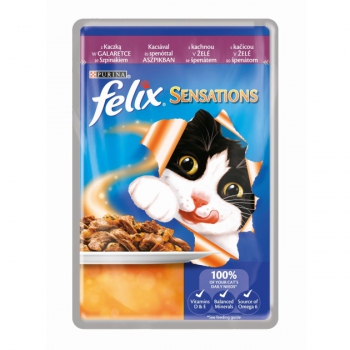 Felix Sensations húsos macskaeledel válogatás aszpikban 100g